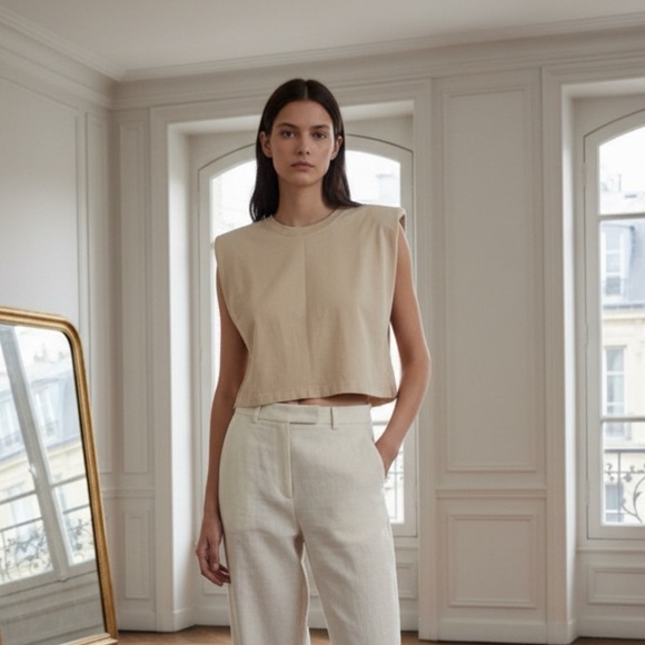 Zara Tops - Zara Cropped Shoulder Pad Tank